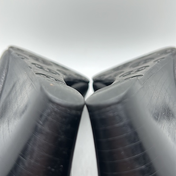 Tory Burch Sexy Black Leather Peep Toe Wedge Heels Shoes **Size 6.5** 🔥🔥 - Picture 10 of 10